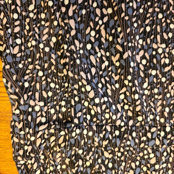 Sigrid Olsen Women's V-Neck Midi Dress Abstract Print Long Sleeve Faux Wrap Work - Picture 11 of 16